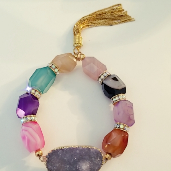Multi colored agate bracelet - Picture 2 of 2